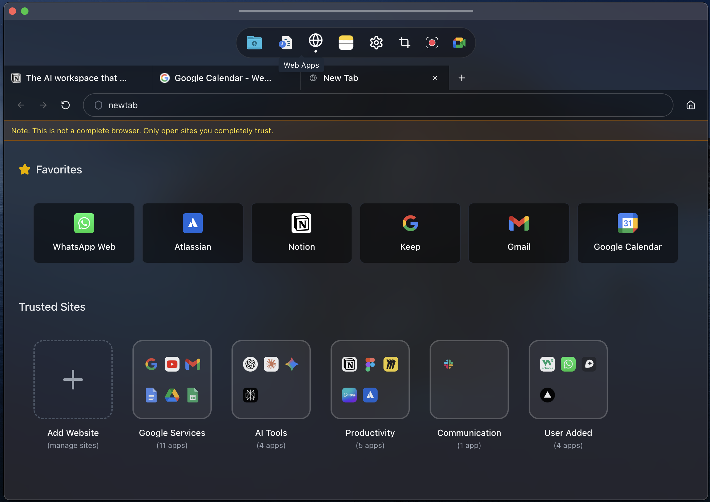 Mini Browser Feature